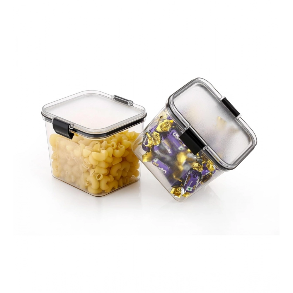 Generic Plastic 4-Pcs Set Square Shape Kitchen Storage Container (Multicolor) - Image 3