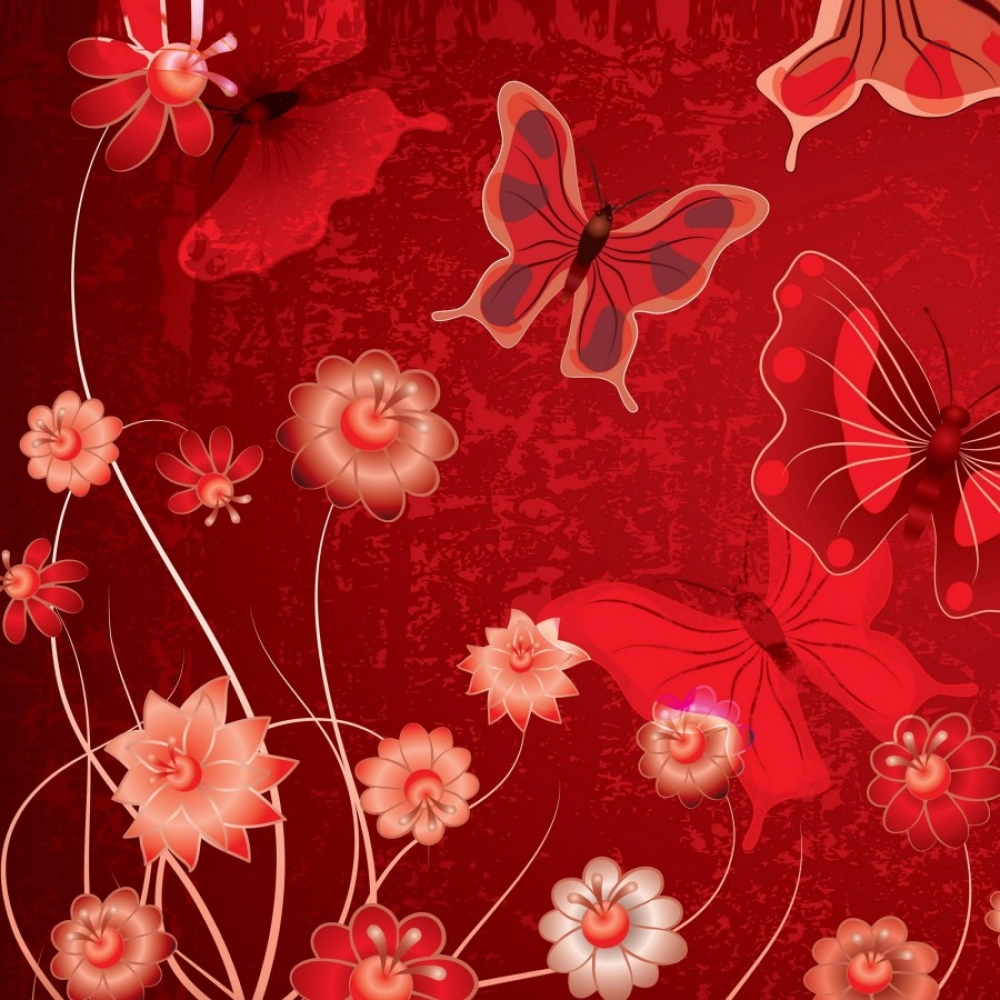 Redish Butterfly and flower wallpaper Mobile case cover - Image 2