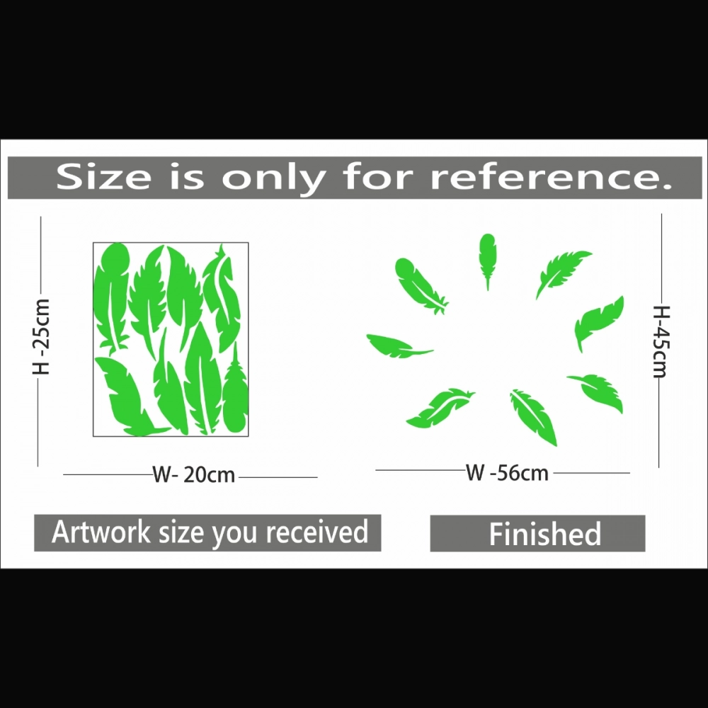 Generic Green Leaf Radium Wall Sticker - Image 2