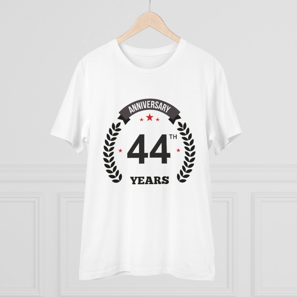 Generic Men's PC Cotton 44th Anniversary Printed T Shirt (Color: White, Thread Count: 180GSM) - Image 3