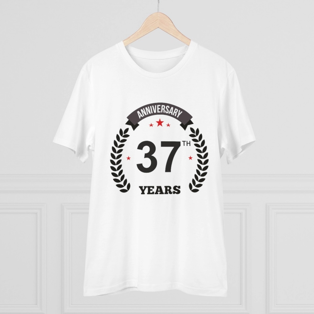 Generic Men's PC Cotton 37th Anniversary Printed T Shirt (Color: White, Thread Count: 180GSM) - Image 3
