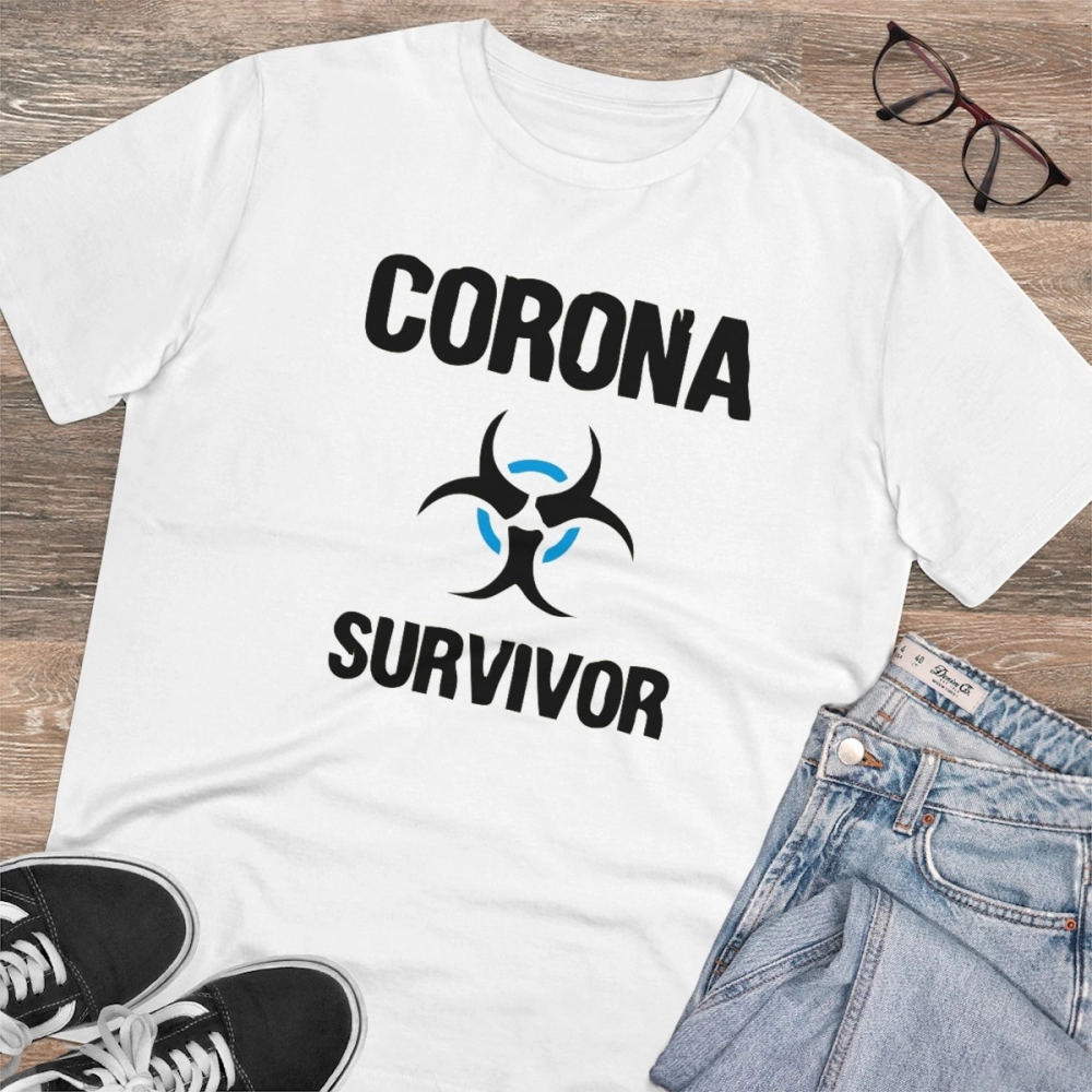 Generic Men's PC Cotton Corona Survivor Printed T Shirt (Color: White, Thread Count: 180GSM) - Image 4