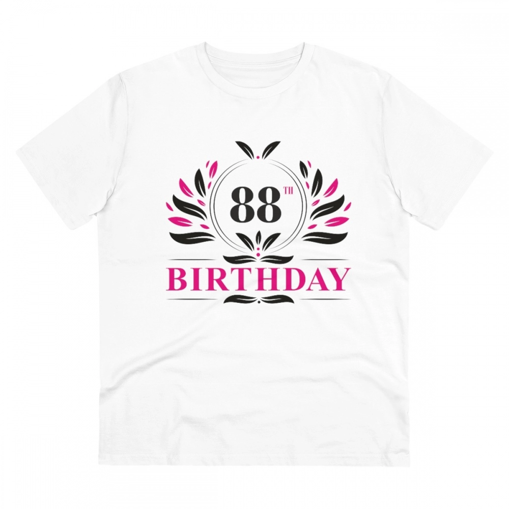 Generic Men's PC Cotton 88th Birthday Printed T Shirt (Color: White, Thread Count: 180GSM)