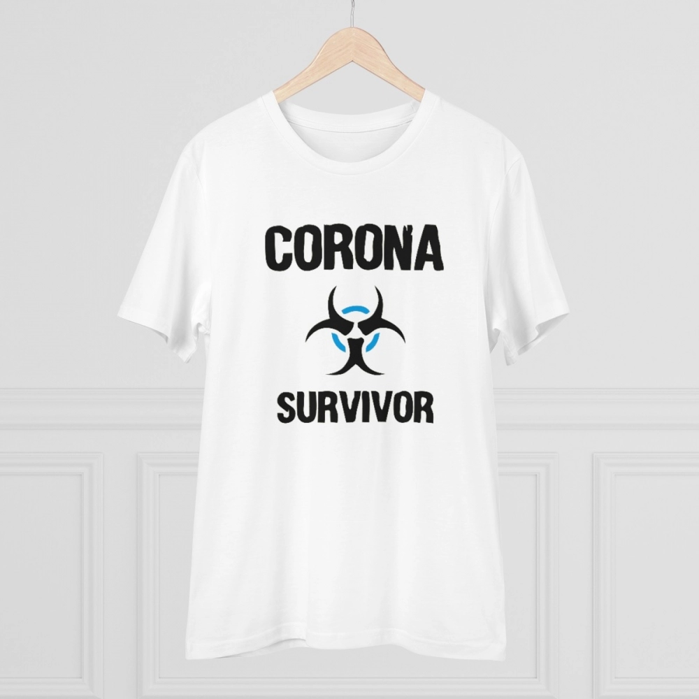 Generic Men's PC Cotton Corona Survivor Printed T Shirt (Color: White, Thread Count: 180GSM) - Image 3