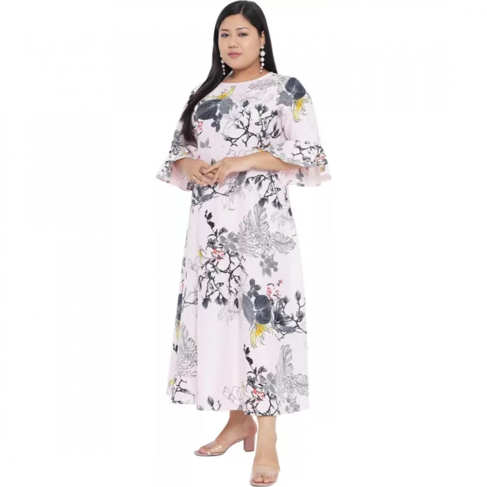 Generic Women's Fit And Flare White Dress (Color:White, Material:Polyester) - Image 4