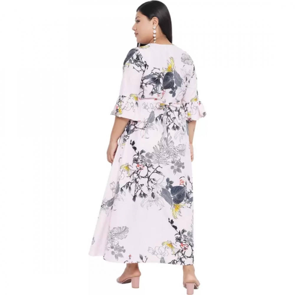 Generic Women's Fit And Flare White Dress (Color:White, Material:Polyester) - Image 6