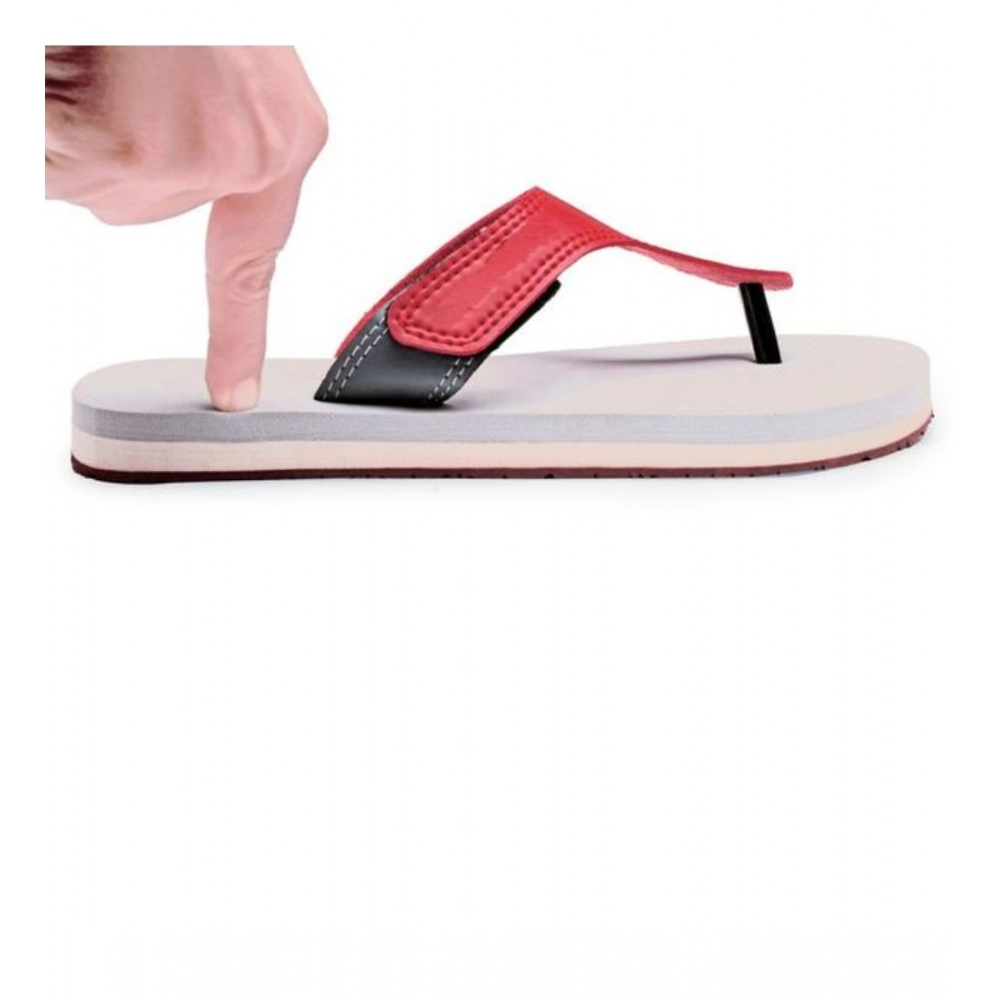 Generic Unisex Rubber Lightweight T-Style Slippers (Maroon) - Image 3