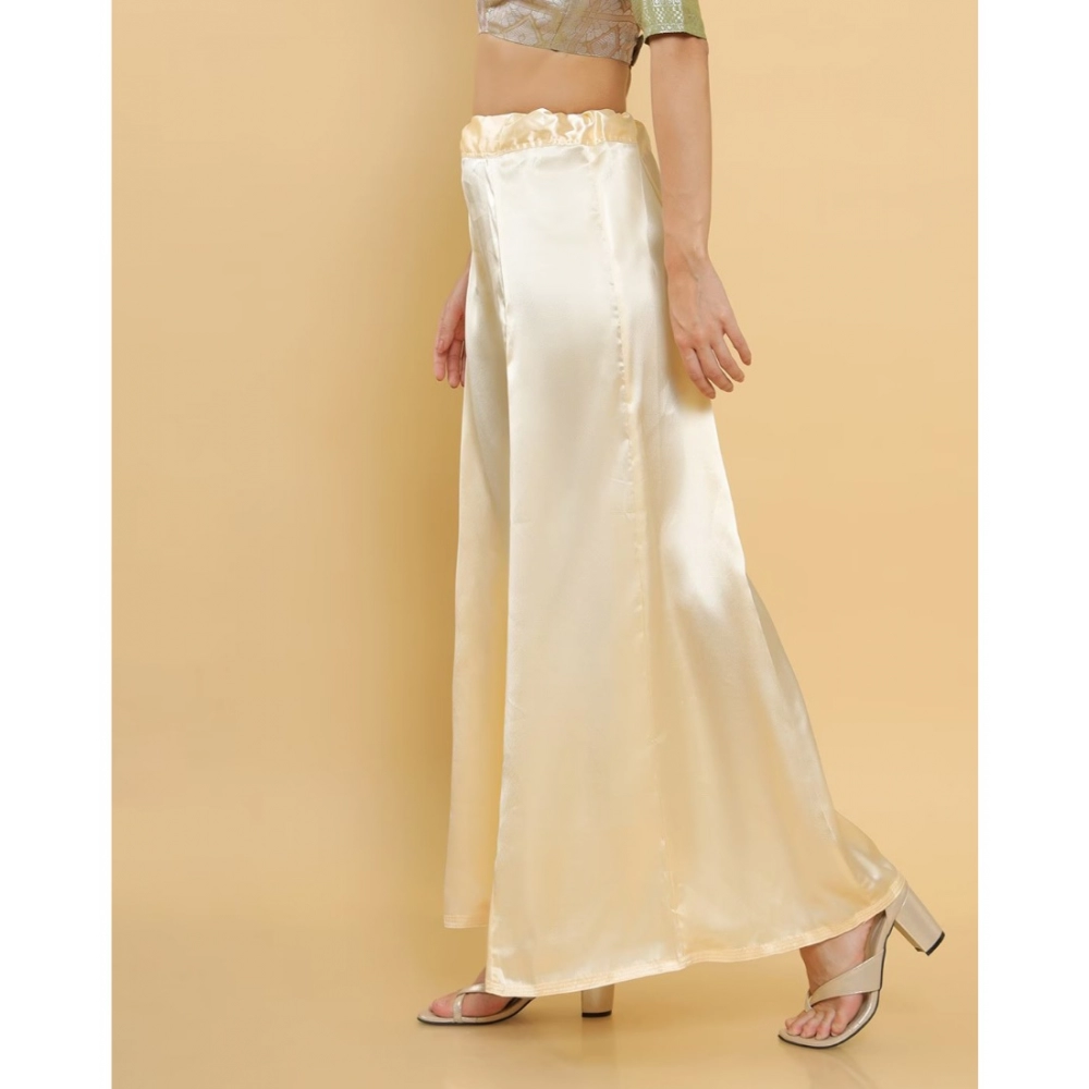 Generic Women's Silk Solid Free Size Petticoat (Cream) - Image 3