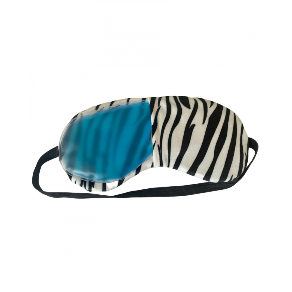 Generic Striped Printed Polyester Eyemasks (Black and white) - Image 2