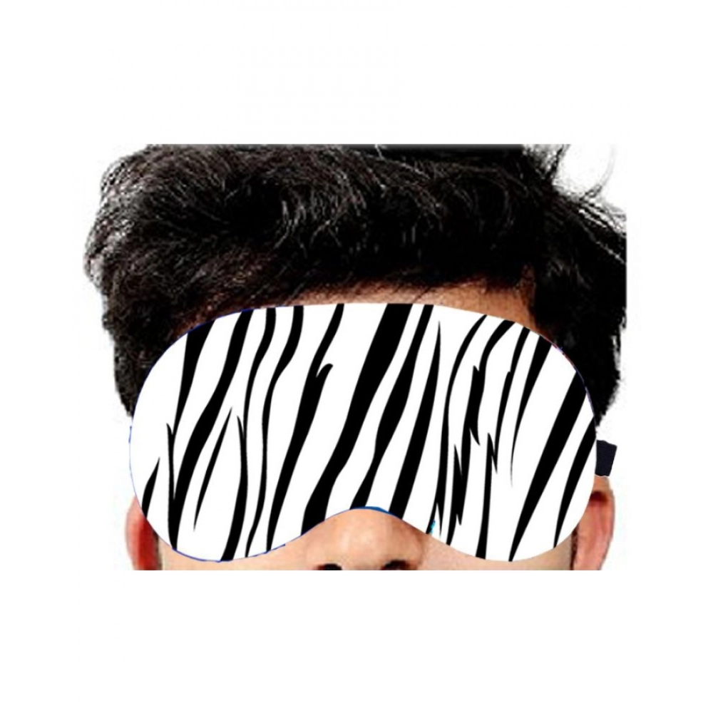 Generic Striped Printed Polyester Eyemasks (Black and white) - Image 3