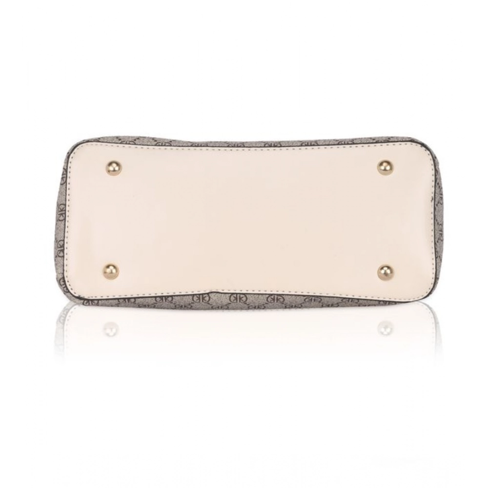 Generic Women's Faux Leather Printed Handbag (Beige) - Image 3
