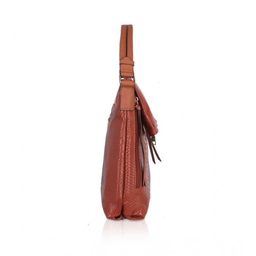 Generic Women's Faux Leather Textured Sling Bag (Brown ) - Image 5