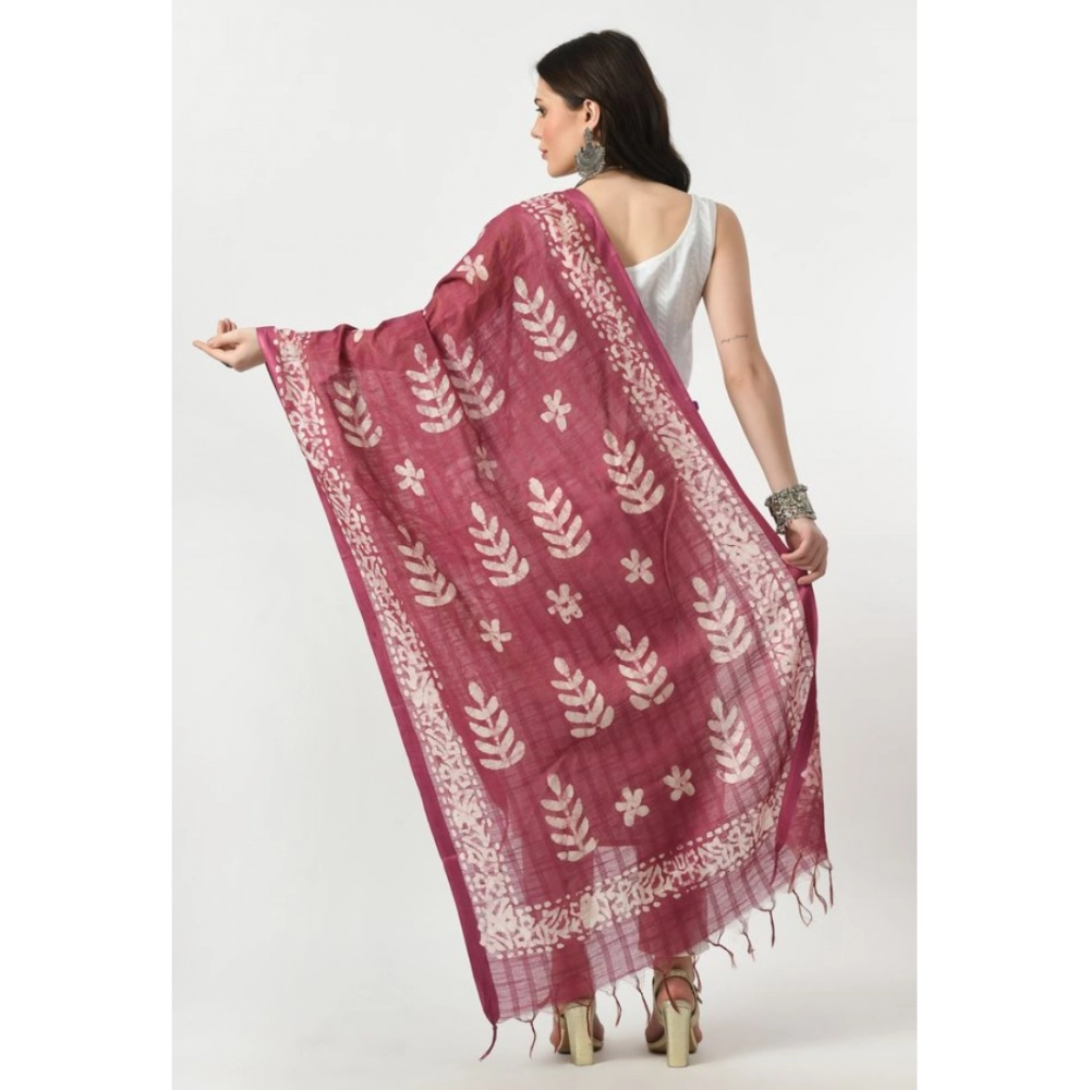 Generic Women's Cotton Printed Dupatta (Levender, Length: Free Size) - Image 4