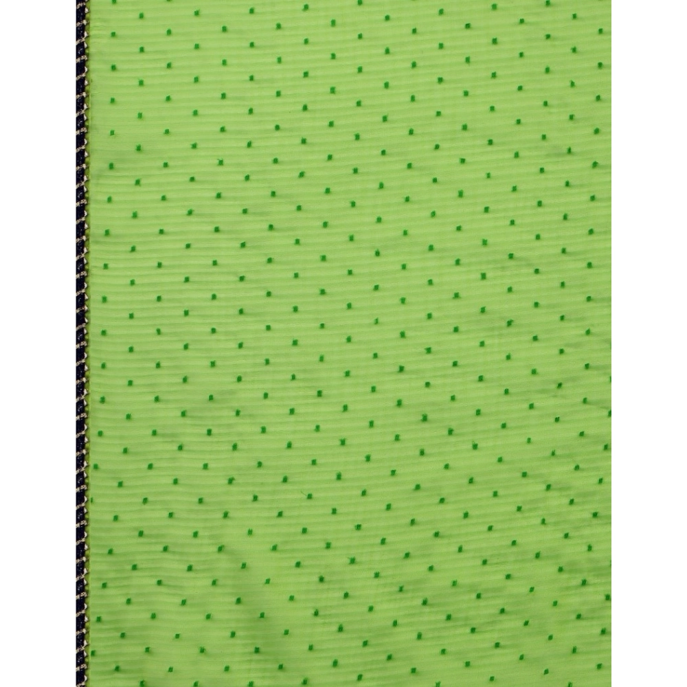 Generic Women's Silk Blend Embellished Saree With Unstitched Blouse 5.5Mtr (Green) - Image 2