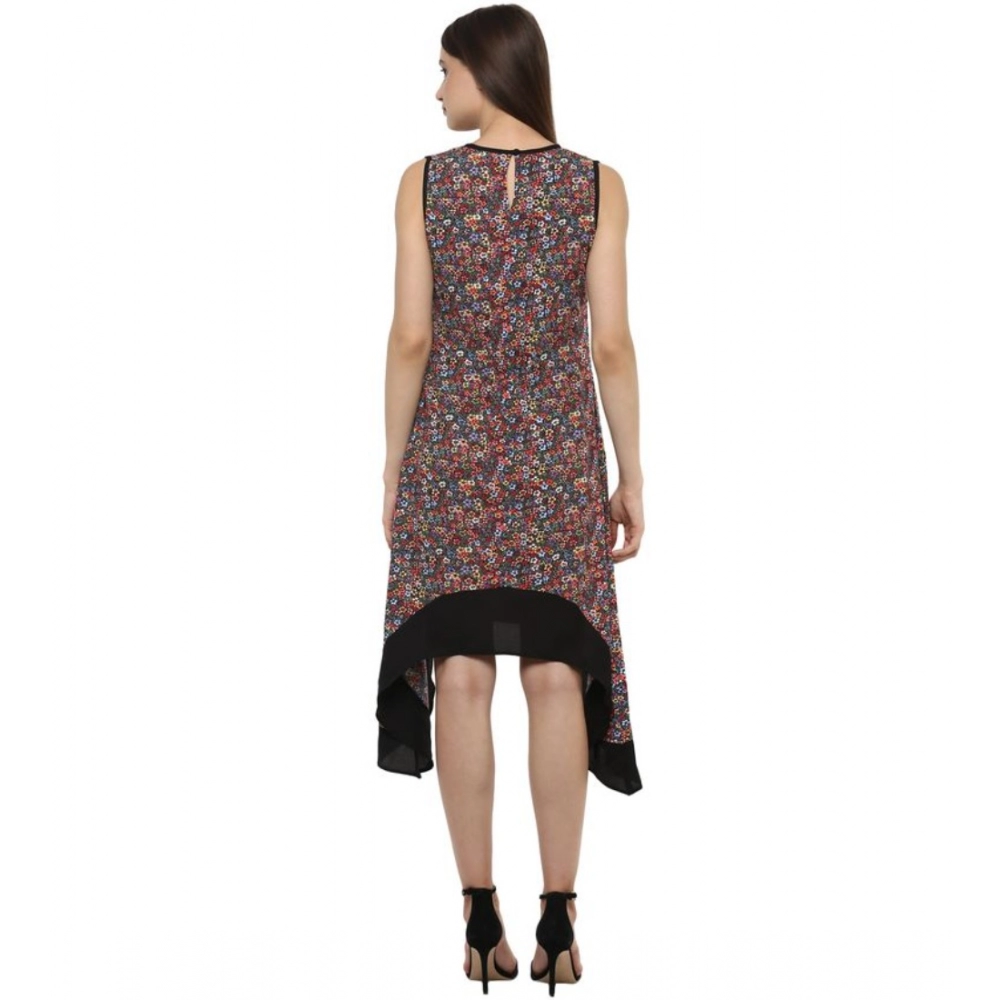 Generic Women's Polyester Printed Sleeveless Knee-Length Dress (Multicolor) - Image 7