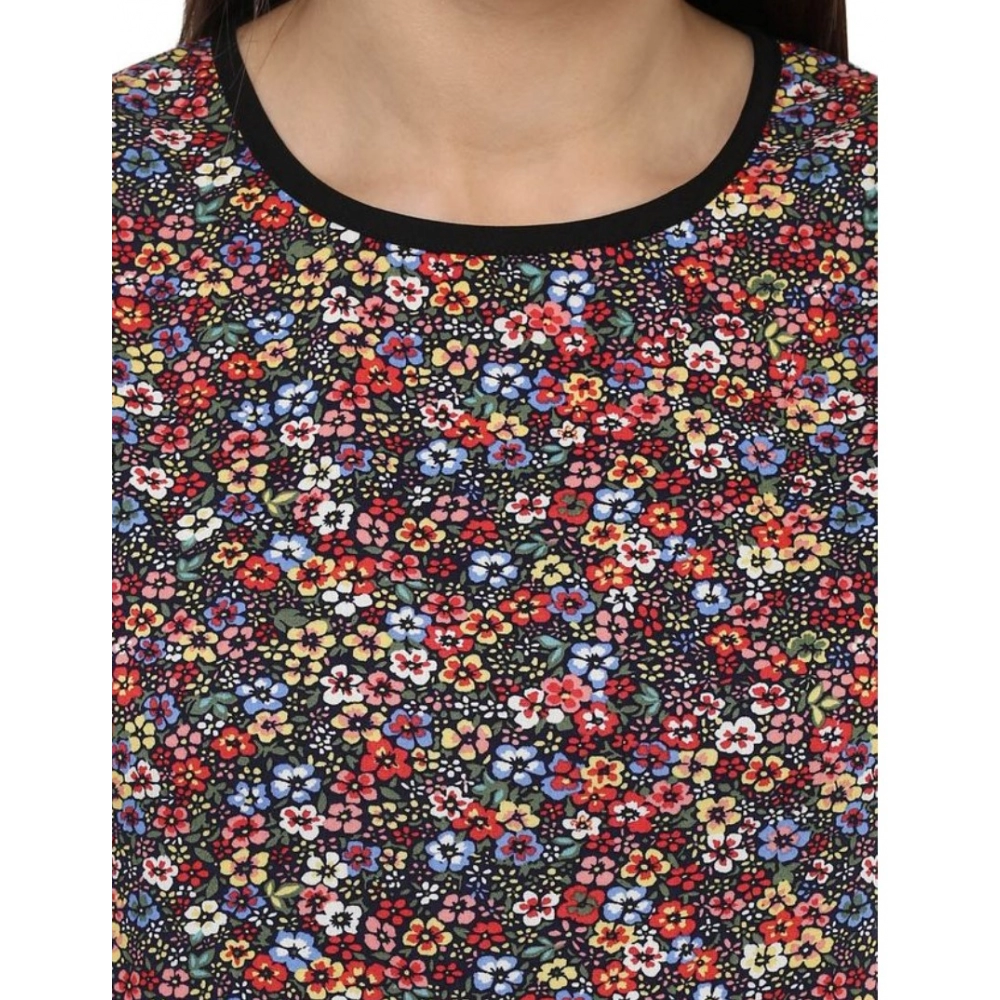 Generic Women's Polyester Printed Sleeveless Knee-Length Dress (Multicolor) - Image 2