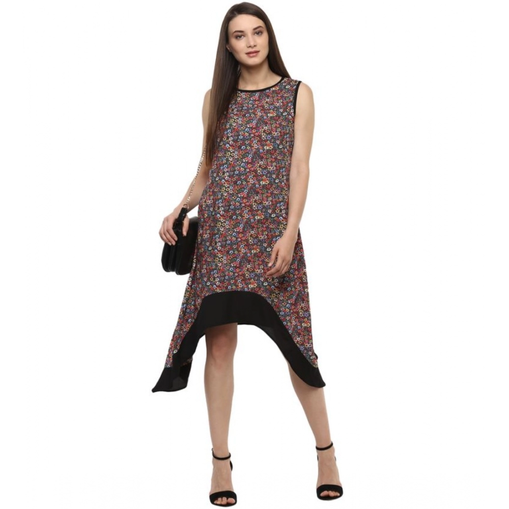 Generic Women's Polyester Printed Sleeveless Knee-Length Dress (Multicolor) - Image 6