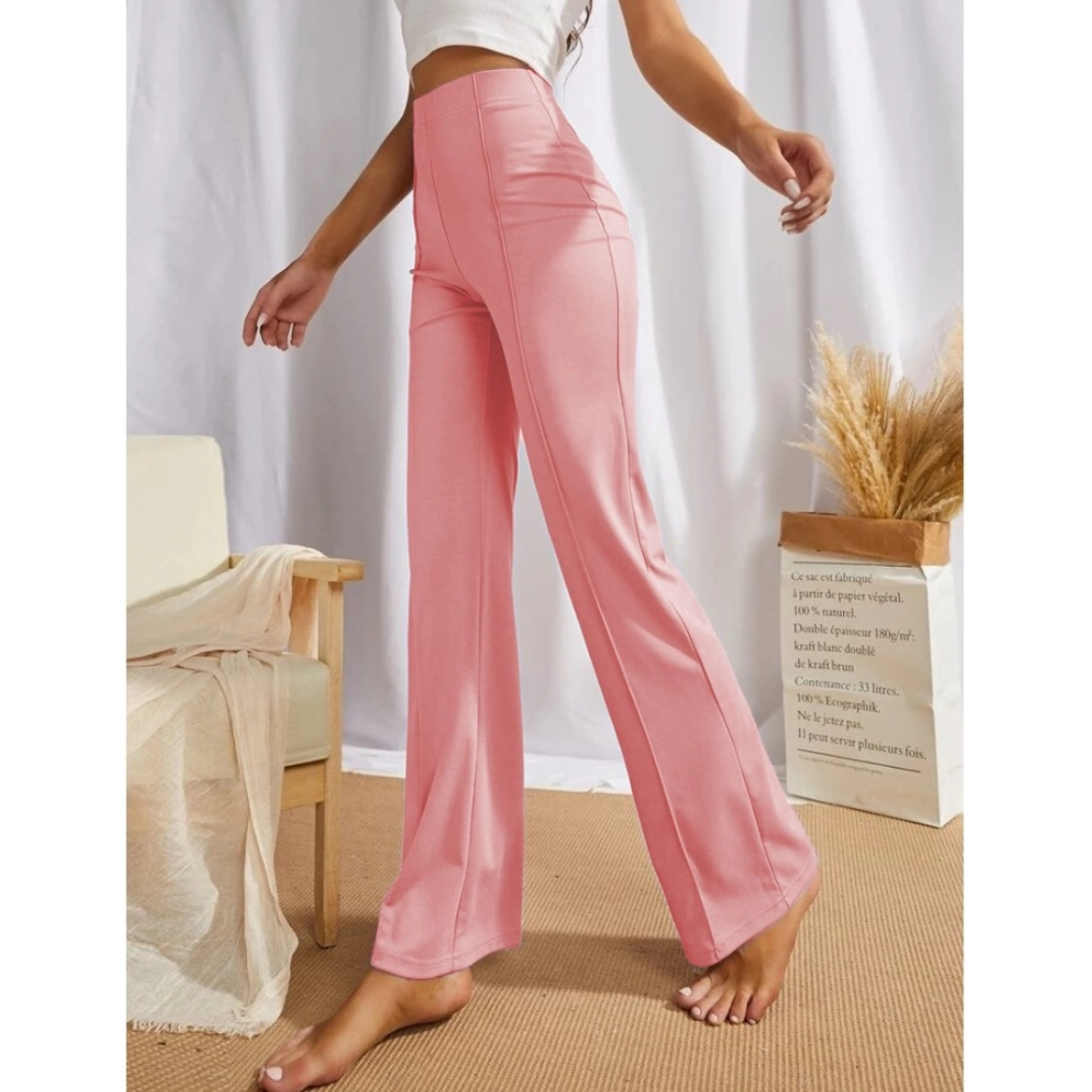 Generic Women's Polyester Solid Regular Fit Pant (Peach) - Image 2