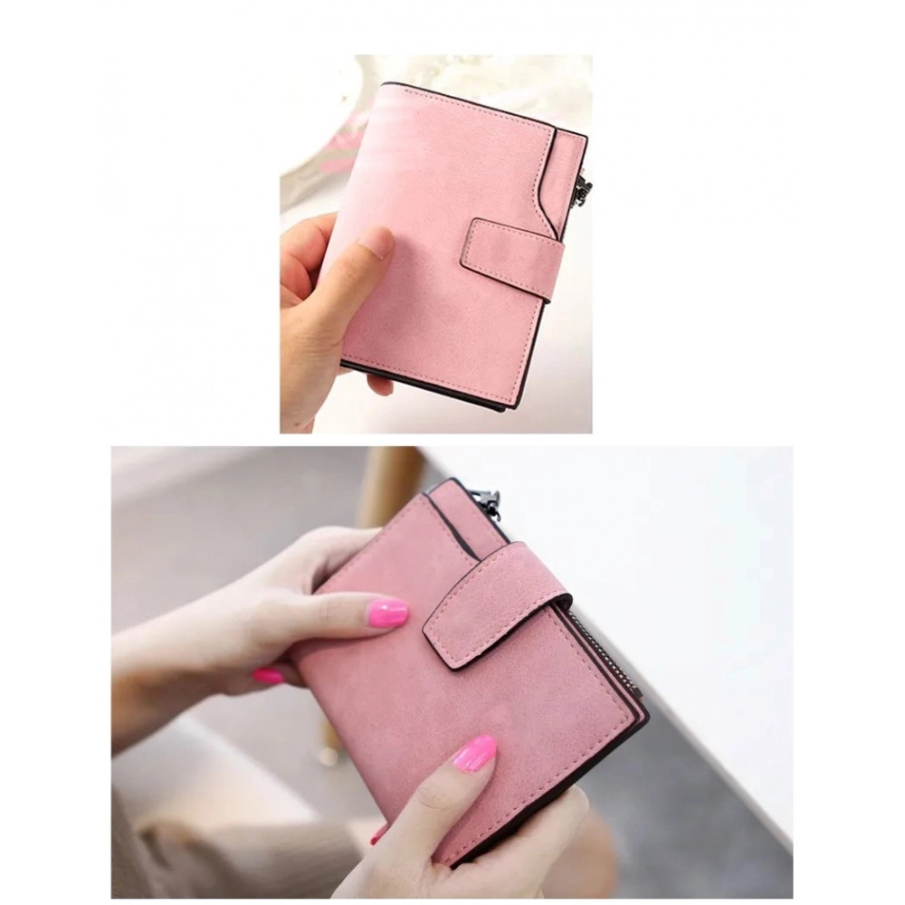 Generic Women's Vegan Leather Small Zipper Wallet (RoseGlod) - Image 2