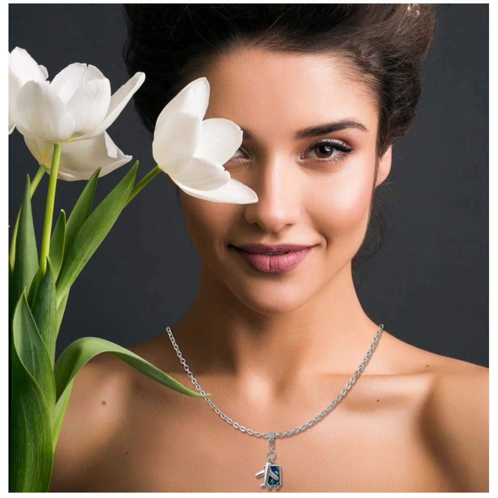 Generic Women's Stainless Steel Airplane Design Pendent Delicate Chain (Silver Plated) - Image 2