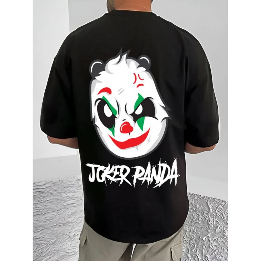 Generic Men's Casual Cotton Blend Printed Round Neck Half Sleeve T-Shirt (Black) - Image 4