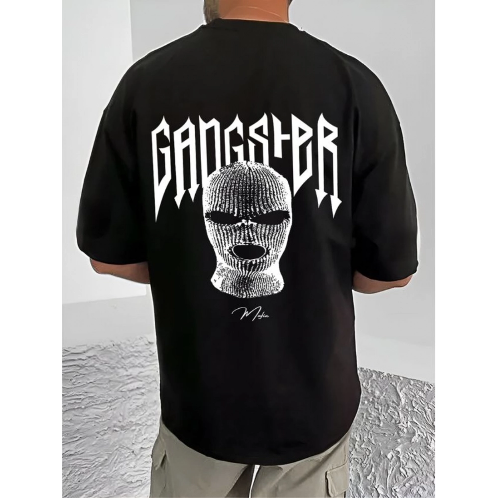 Generic Men's Casual Cotton Blend Printed Round Neck Half Sleeve T-Shirt (Black) - Image 4