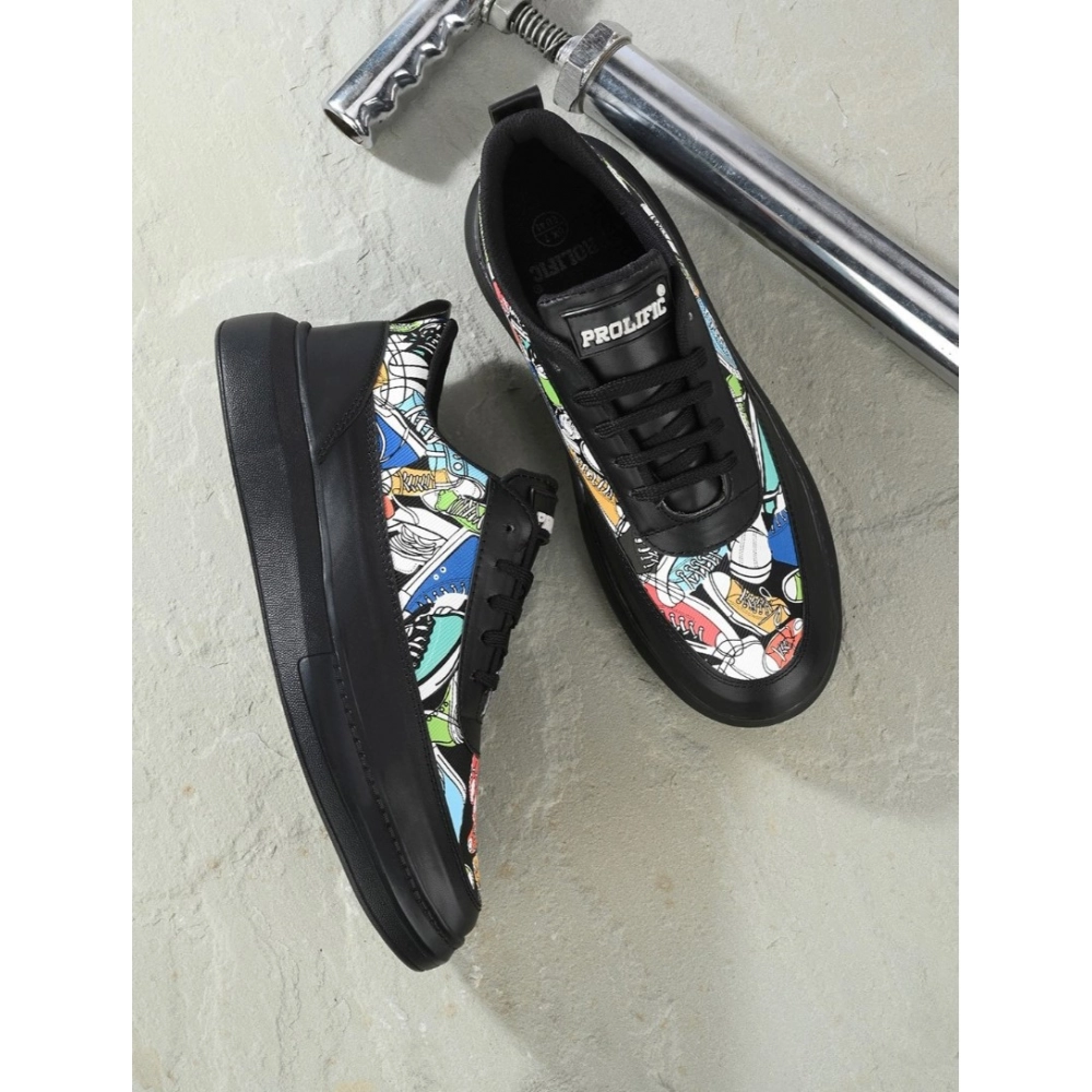 Generic Men's Casual Synthetic Lace-ups Casual Shoes (Black) - Image 4