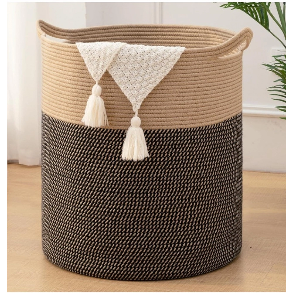 Generic Cotton 12x14 Inch -Storage Basket For Clothes (Dark Brown) - Image 3