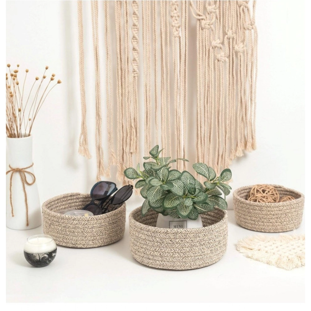 Generic Cotton 8x3 Inch Kidi Round 3 Set Bedside Organizer (Kidi) - Image 3