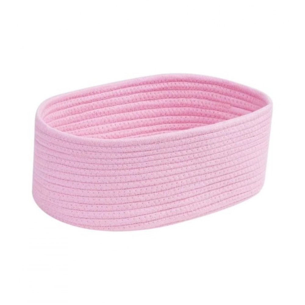 Generic Cotton Oval 10x7x5 Inch Bedside Organizer (Pink) - Image 2