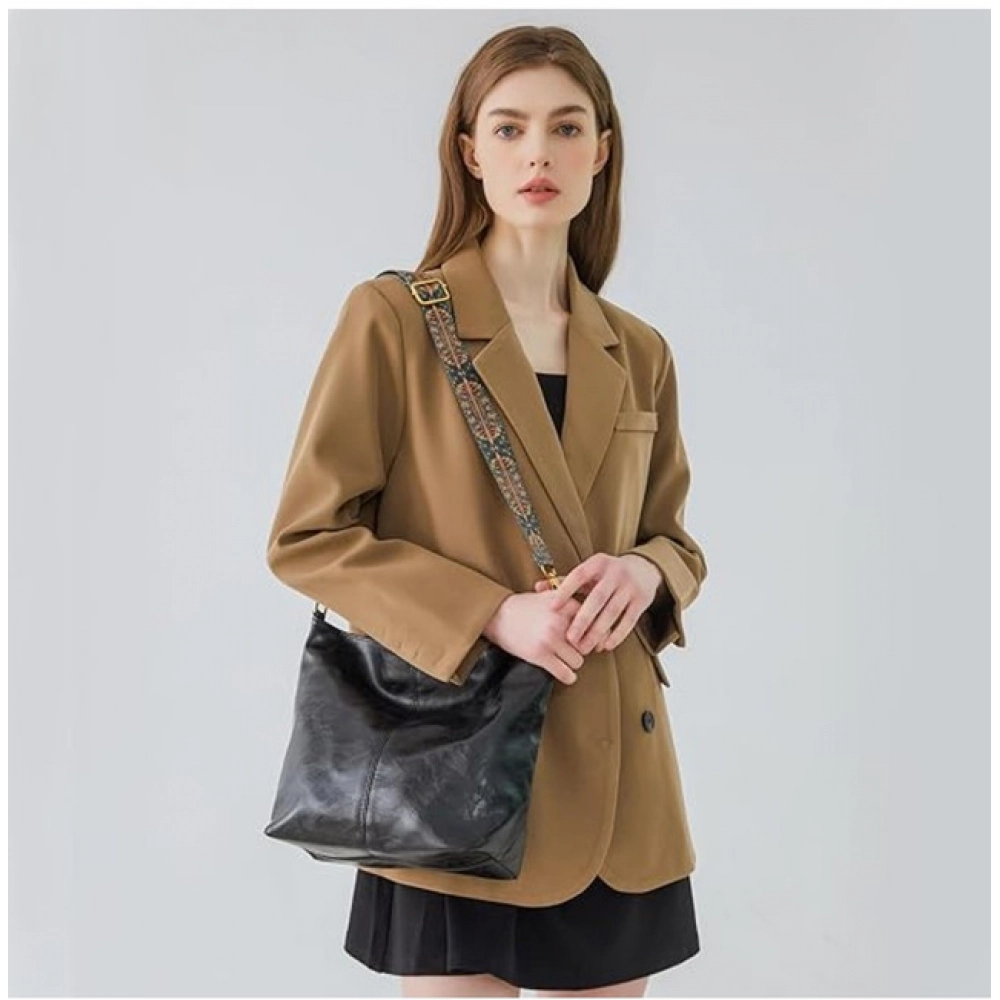 Generic Women's PU Leather Zipper Handbag (Black) - Image 2