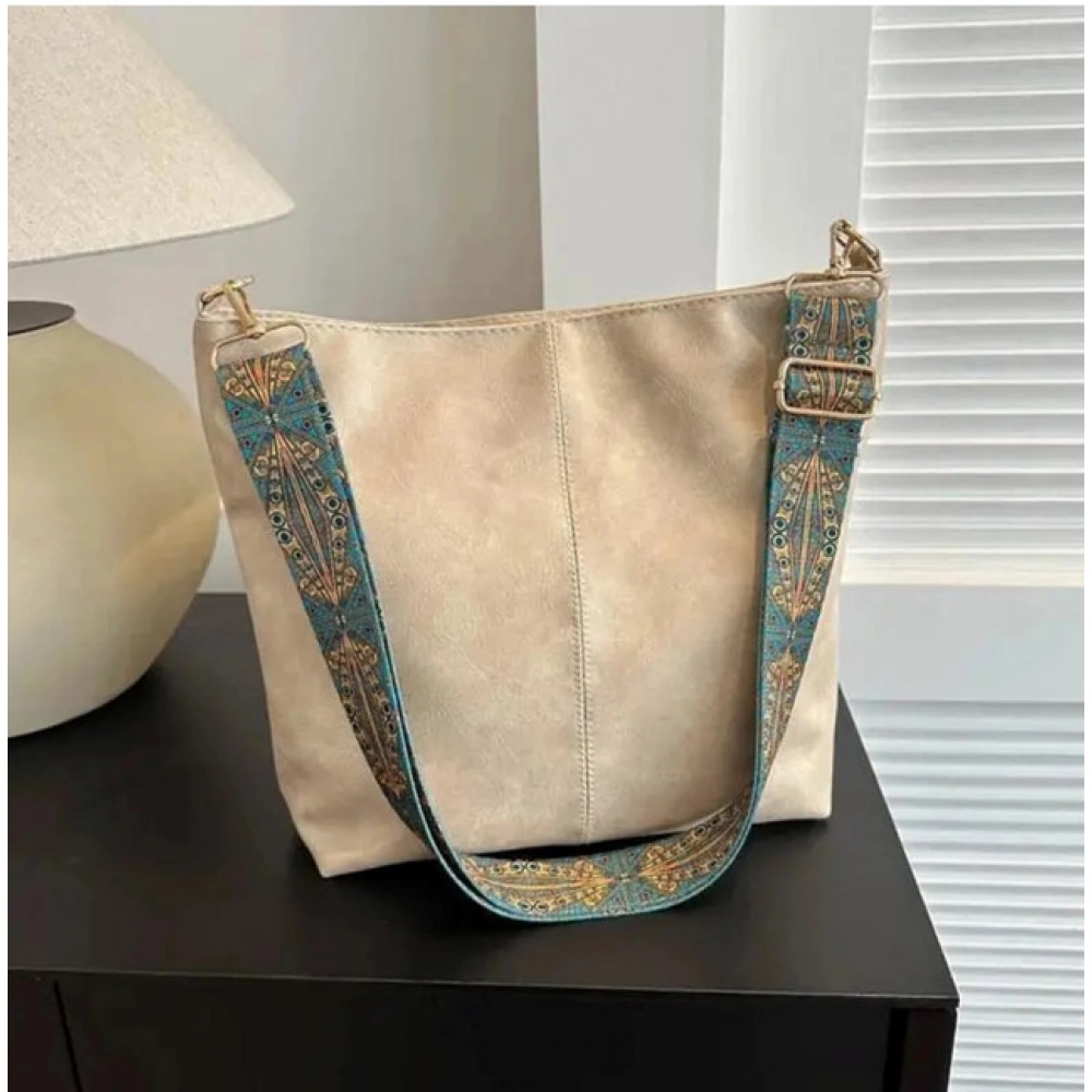 Generic Women's PU Leather Zipper Handbag (Beige) - Image 4